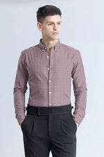 Load image into Gallery viewer, Maroon with White Check Cotton Full Sleeve Shirt For Men