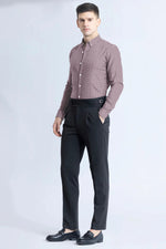 Load image into Gallery viewer, Maroon with White Check Cotton Full Sleeve Shirt For Men