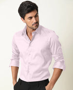Load image into Gallery viewer, Pink Giza Satin Cotton Full Sleeve Formal Shirt For Men