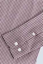Load image into Gallery viewer, Maroon with White Check Cotton Full Sleeve Shirt For Men