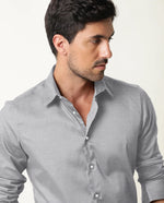 Load image into Gallery viewer, Grey Oxford Full Sleeve Formal Shirt For Men