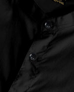 Load image into Gallery viewer, Black Giza Satin Cotton Full Sleeve and Chinese Collar Shirt For Men