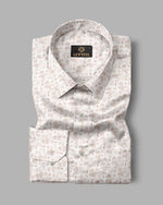 Load image into Gallery viewer, Cream Floral Printed Casual Full Sleeve Shirt For Men With Pocket