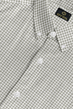 Load image into Gallery viewer, Olive with White Check Cotton Full Sleeve Shirt For Men