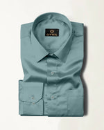 Load image into Gallery viewer, Mint Blue Premium Giza Satin Cotton Full Sleeve Shirt For Men - Givuil