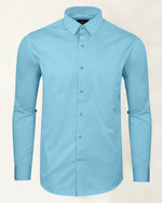 Load image into Gallery viewer, Sky Blue Premium Giza Satin Cotton Full Sleeve Shirt For Men - Givuil