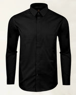 Load image into Gallery viewer, Black Premium Giza Satin Cotton Full Sleeve Shirt For Men - Givuil