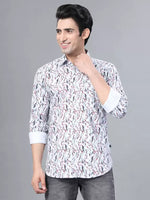 Load image into Gallery viewer, Red Leaf Printed Casual Full Sleeve Cotton Shirt For Men