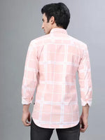 Load image into Gallery viewer, Pink and White Checks Printed Casual Full Sleeve Shirt For Men With Pocket