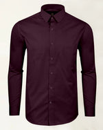 Load image into Gallery viewer, Wine Raisin Premium Giza Satin Cotton Full Sleeve Shirt For Men - Givuil