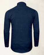 Load image into Gallery viewer, Navy Blue Premium Giza Satin Cotton Full Sleeve Shirt For Men - Givuil