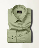 Load image into Gallery viewer, Light Olive Green Premium Giza Satin Cotton Full Sleeve Shirt For Men - Givuil