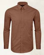 Load image into Gallery viewer, Brown Premium Giza Satin Cotton Full Sleeve Shirt For Men - Givuil