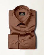 Load image into Gallery viewer, Brown Premium Giza Satin Cotton Full Sleeve Shirt For Men - Givuil