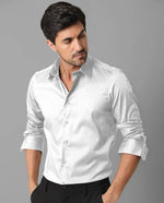 Load image into Gallery viewer, White Premium Giza Satin Cotton Full Sleeve Shirt For Men - Givuil