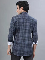 Load image into Gallery viewer, Grey Checks Printed Casual Full Sleeve Shirt For Men With Pocket