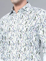 Load image into Gallery viewer, Green Leaf Printed Casual Full Sleeve Cotton Shirt For Men