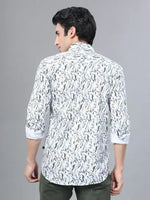 Load image into Gallery viewer, Green Leaf Printed Casual Full Sleeve Cotton Shirt For Men