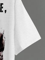 Load image into Gallery viewer, Half Sleeve Printed Linen Shirt – White Front &amp; Forgive Forget Back Design
