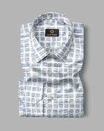 Load image into Gallery viewer, Blue and White Mini Checks Printed Casual Full Sleeve Shirt For Men With Pocket
