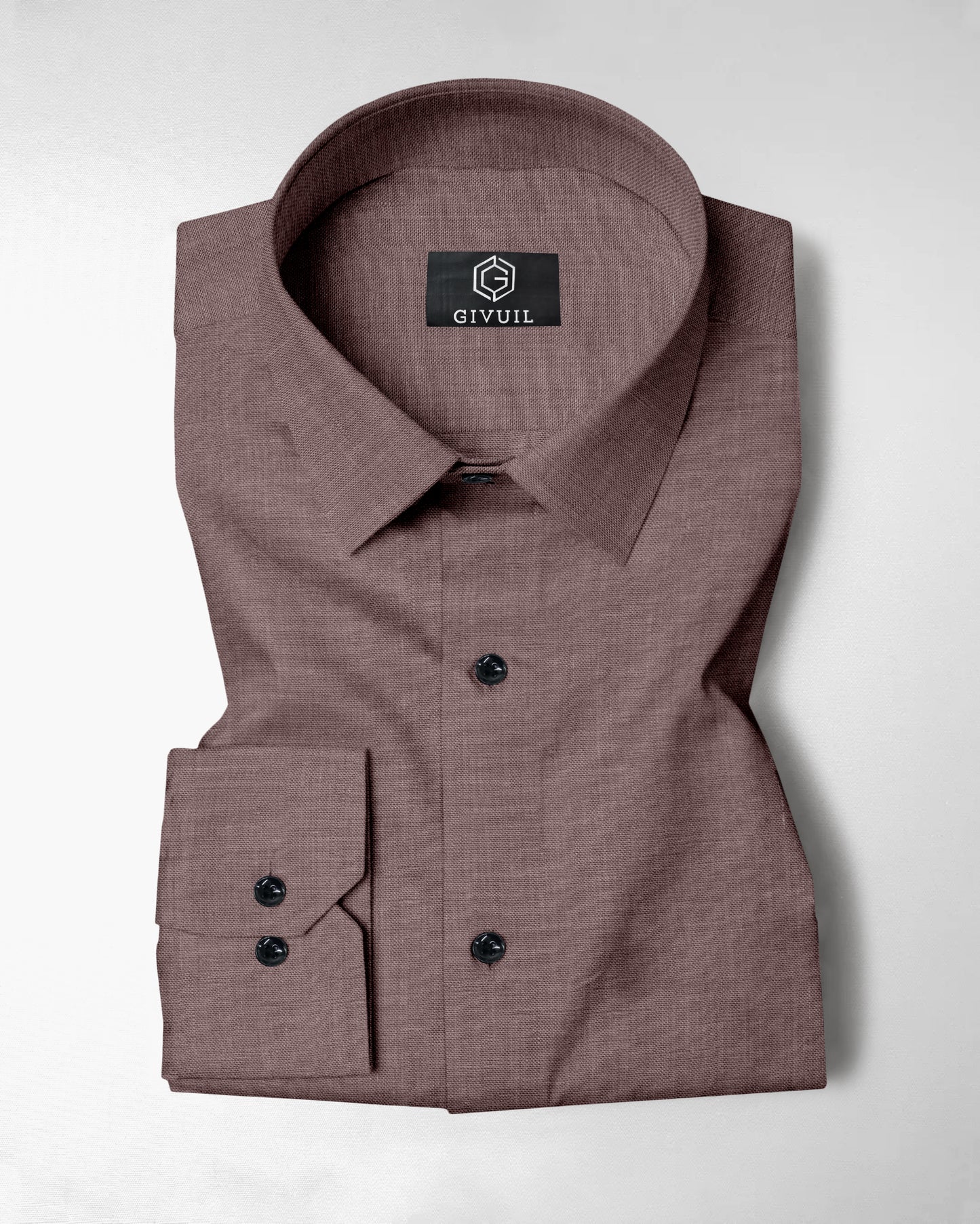 Pure Linen: Deep Cocoa Brown Shirt