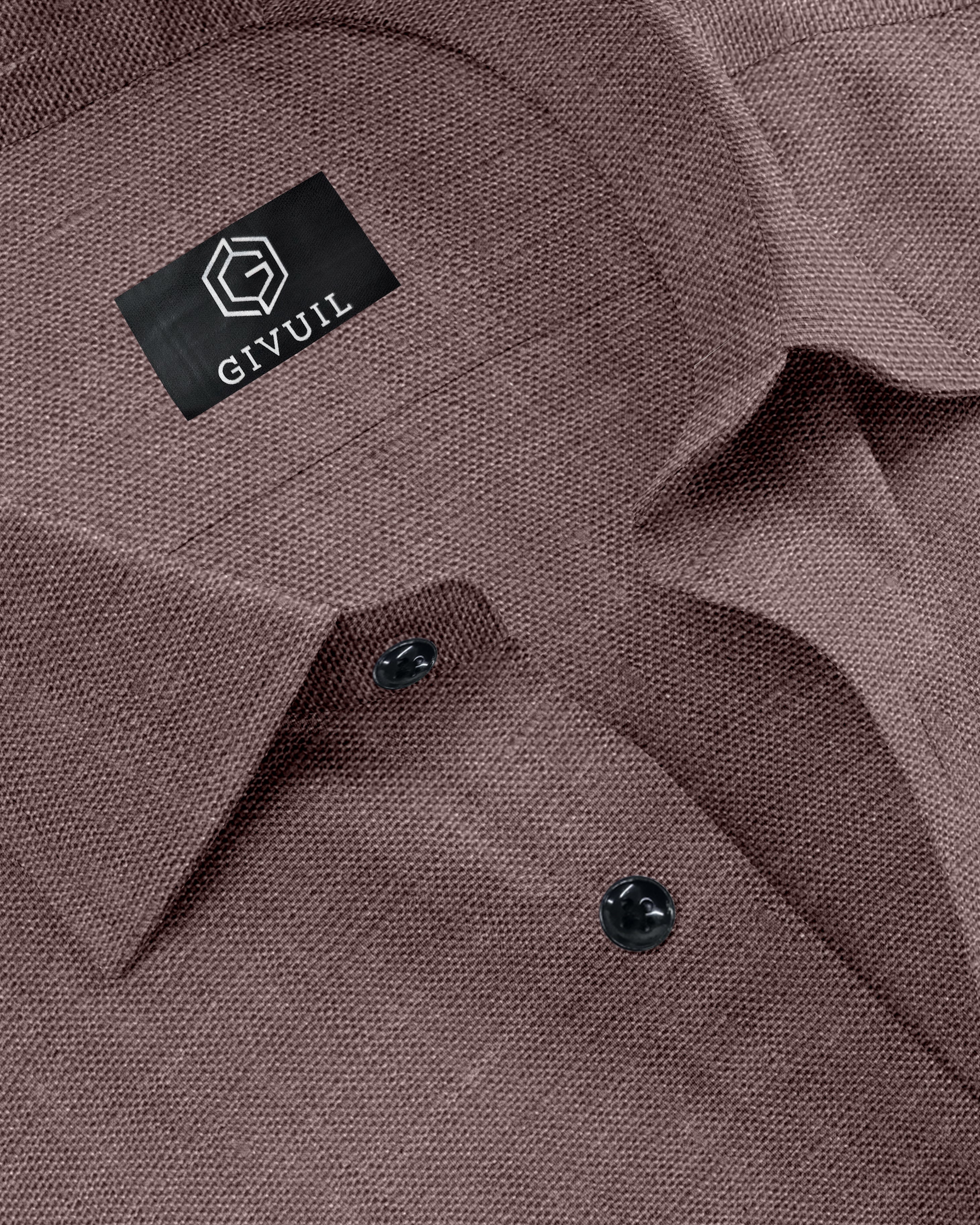 Pure Linen: Deep Cocoa Brown Shirt