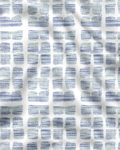 Blue and White Mini Checks Printed Casual Full Sleeve Shirt For Men With Pocket