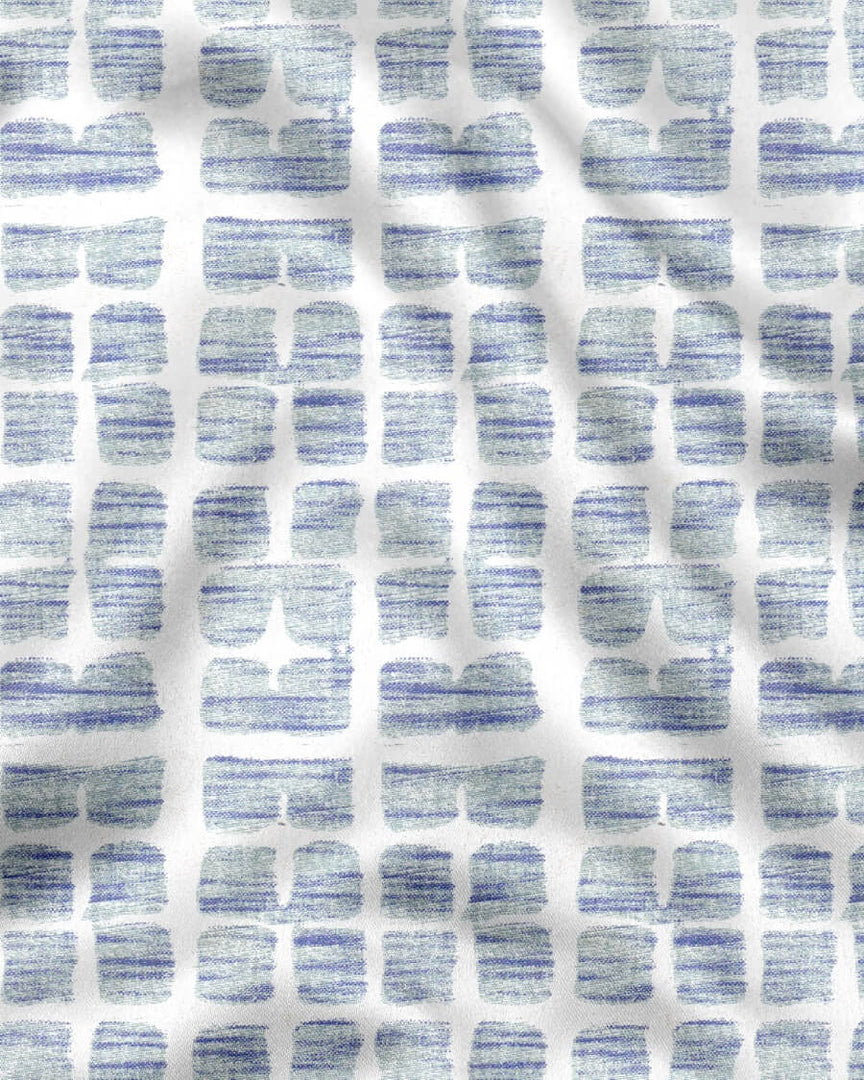 Blue and White Mini Checks Printed Casual Full Sleeve Shirt For Men With Pocket