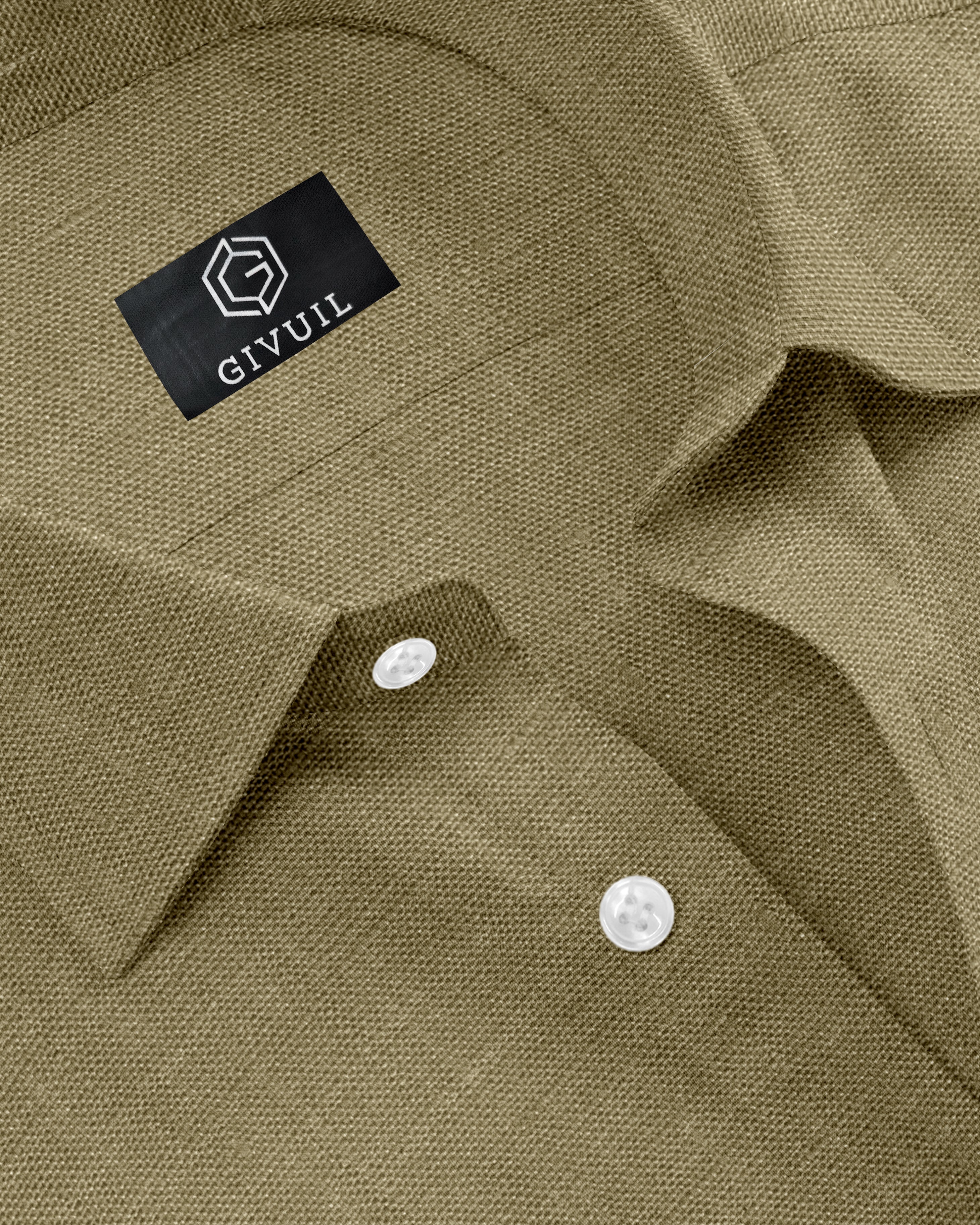The Safari Khaki Flax Linen Shirt