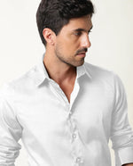 Load image into Gallery viewer, White Linen Full Sleeve Formal Shirt For Men
