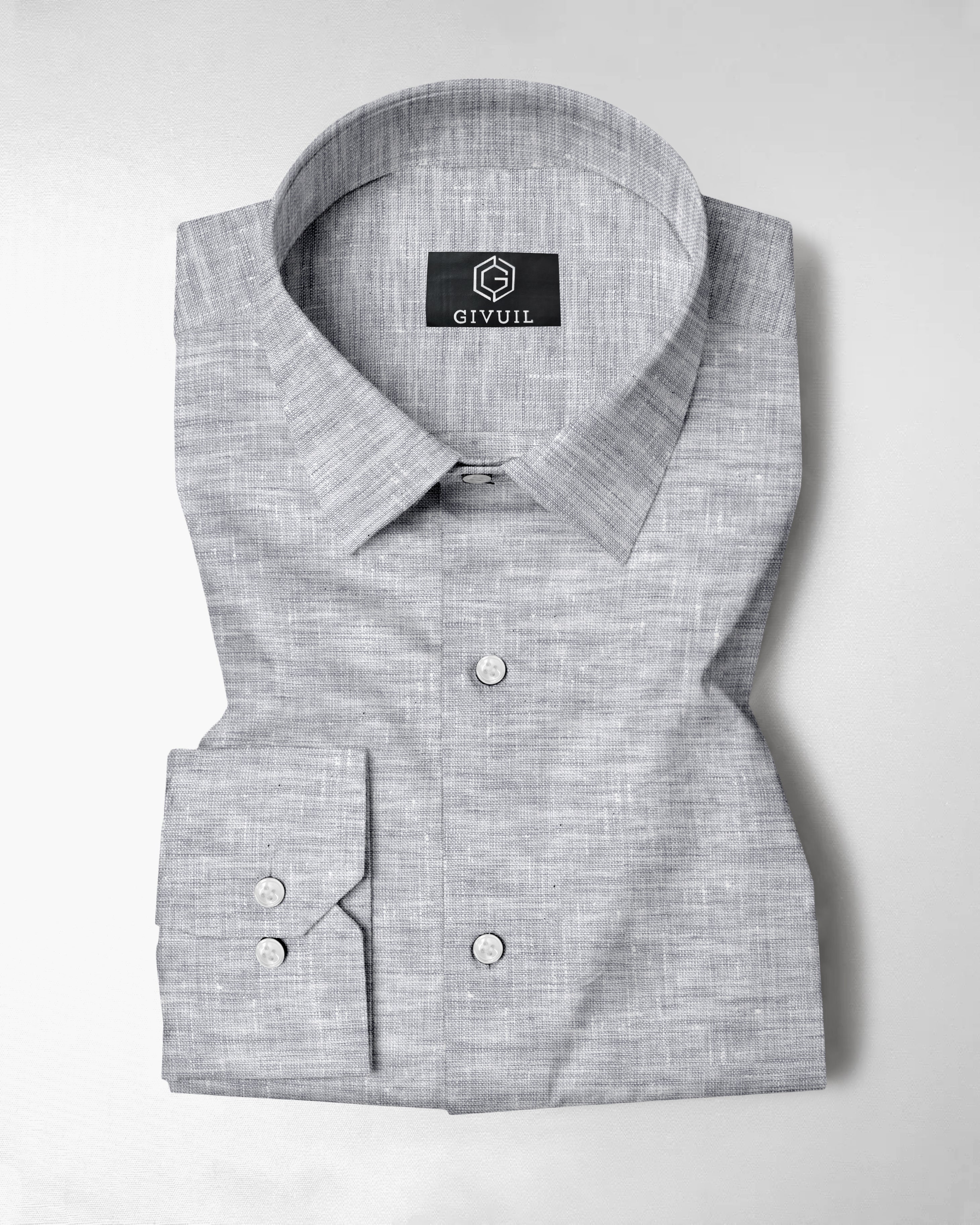 Premium Ash Grey Pure Linen Shirt