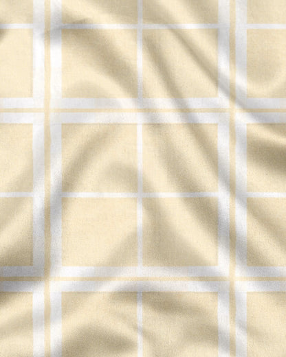 Yellow and White Checks Printed Casual Full Sleeve Shirt For Men With Pocket