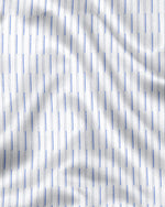 Load image into Gallery viewer, White with Blue Striped Cotton Full Sleeve Shirt For Men
