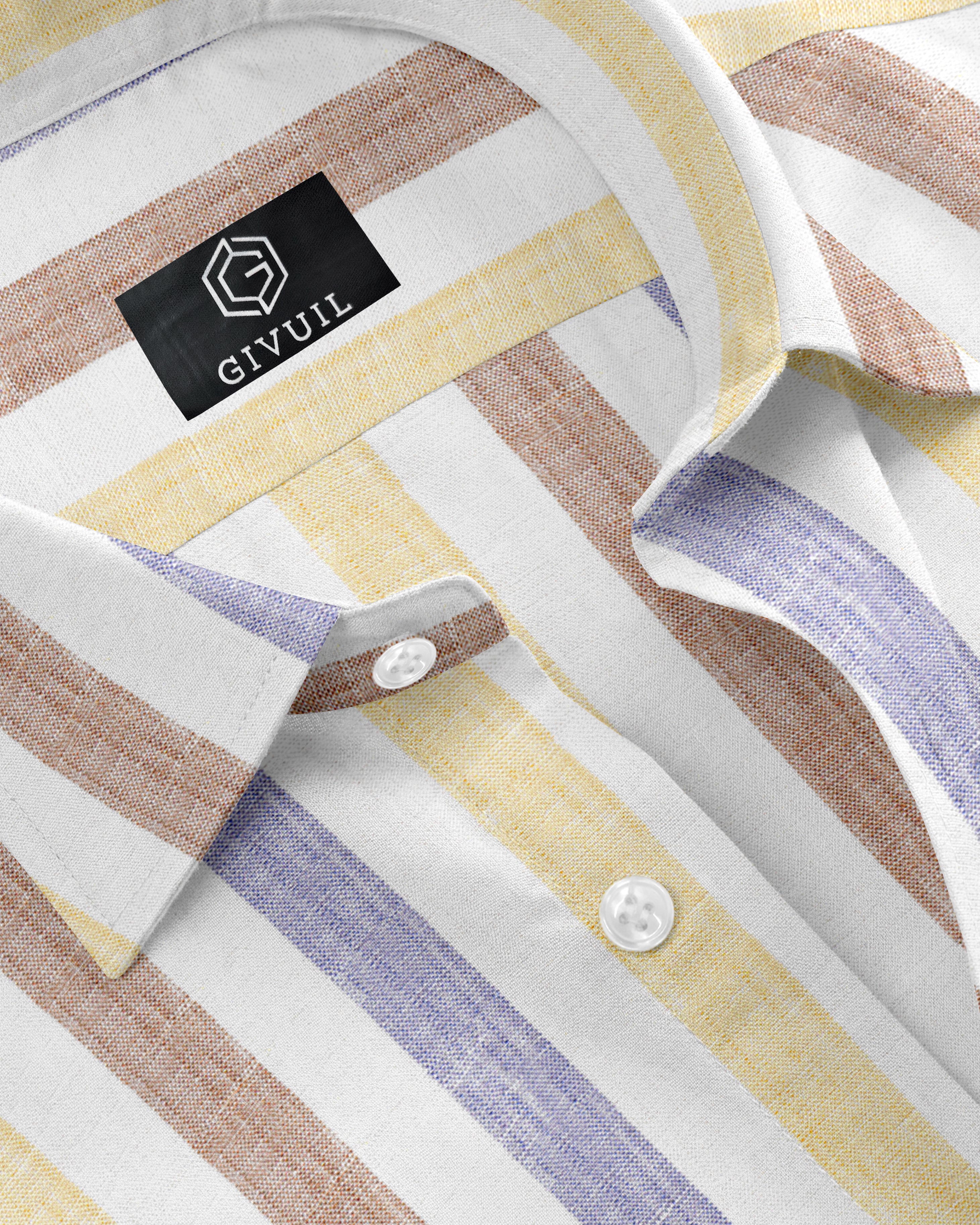 Men’s Pastel Stripe Linen Shirt