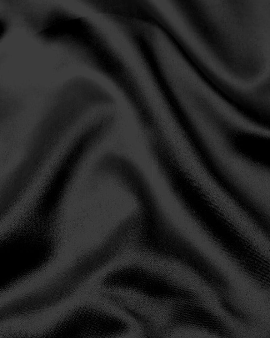 Black and White Giza Satin Cotton Full Sleeve Shirt For Men