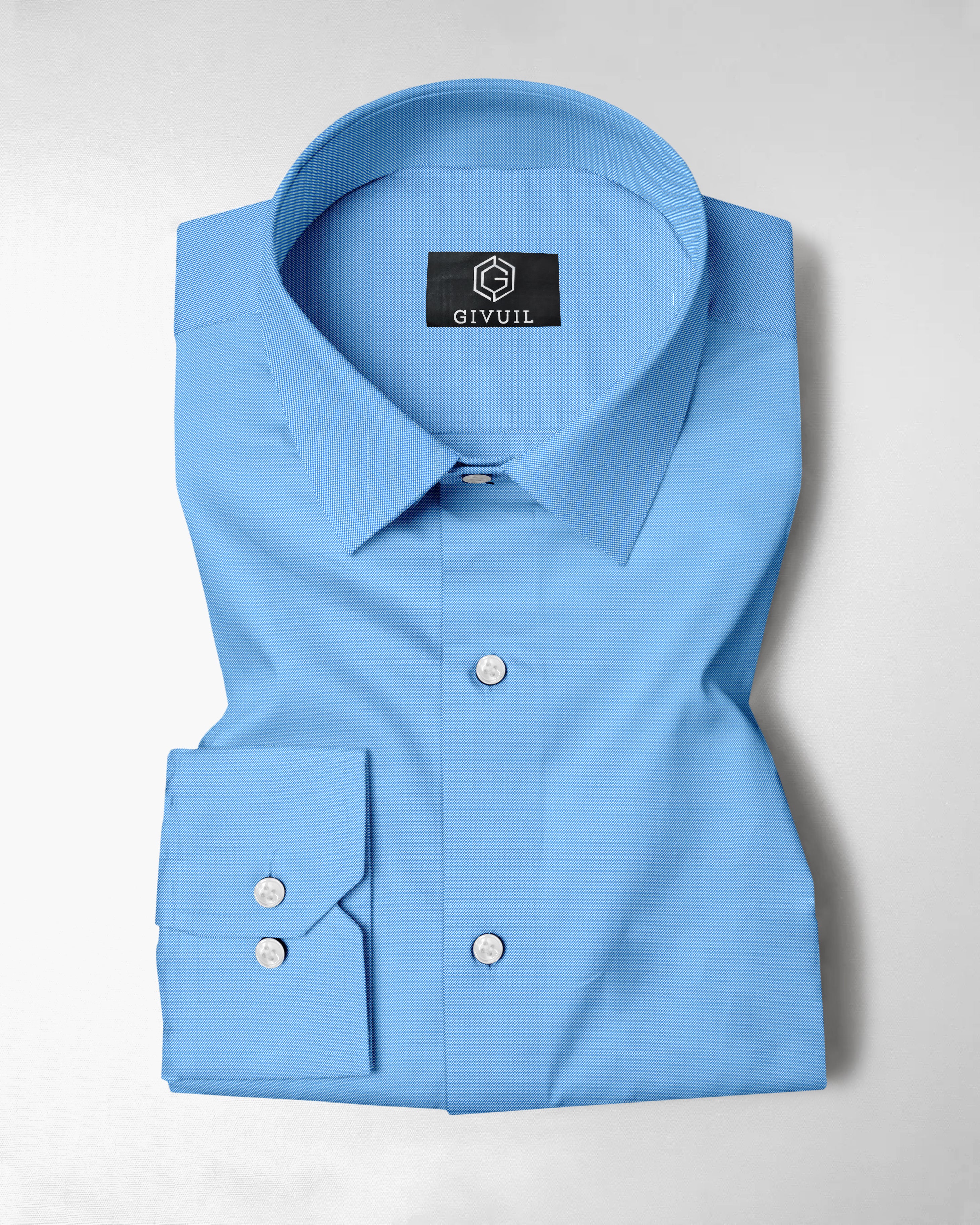 Givuil : The Imperial Blue Oxford Cotton Shirt