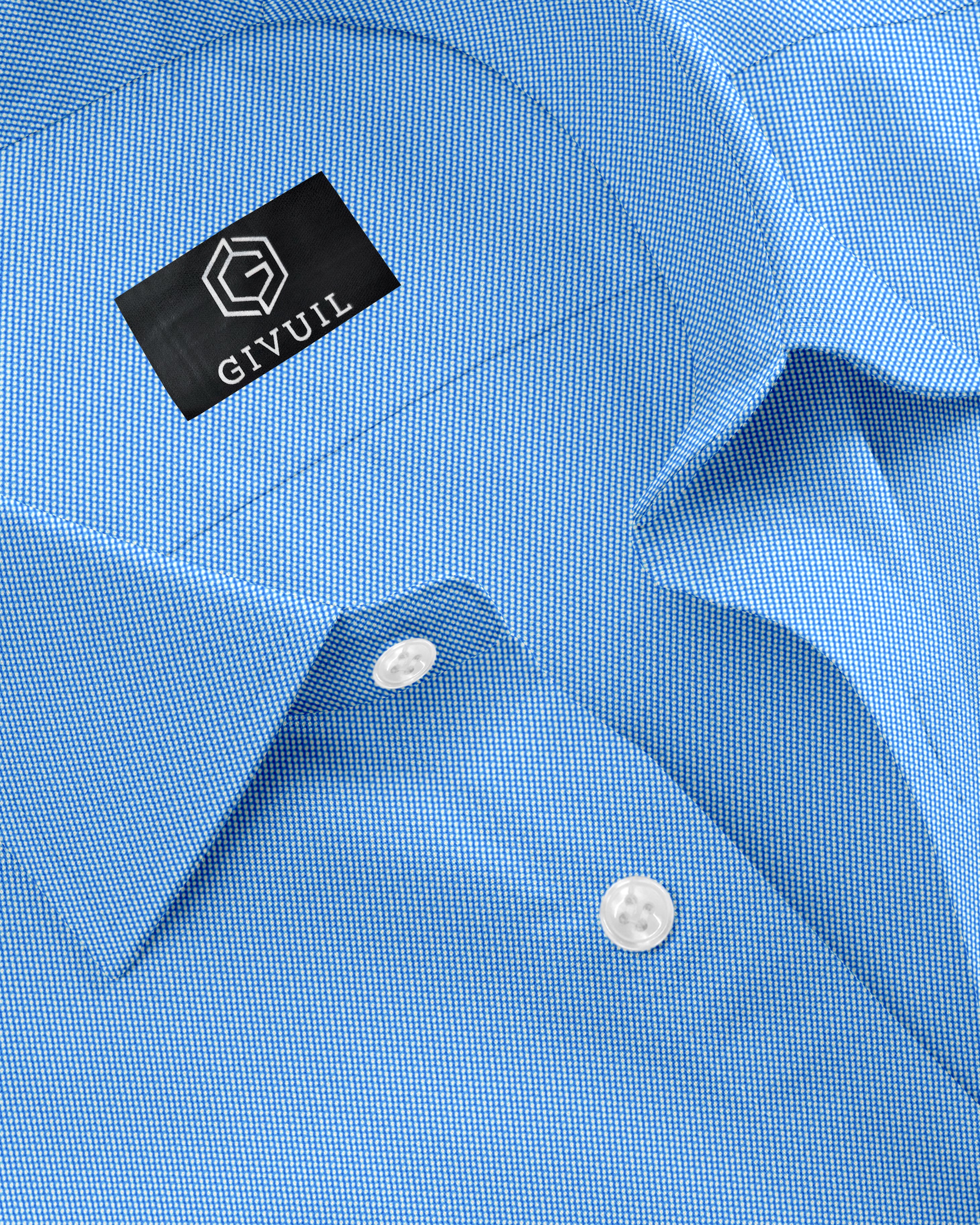 Givuil : The Imperial Blue Oxford Cotton Shirt