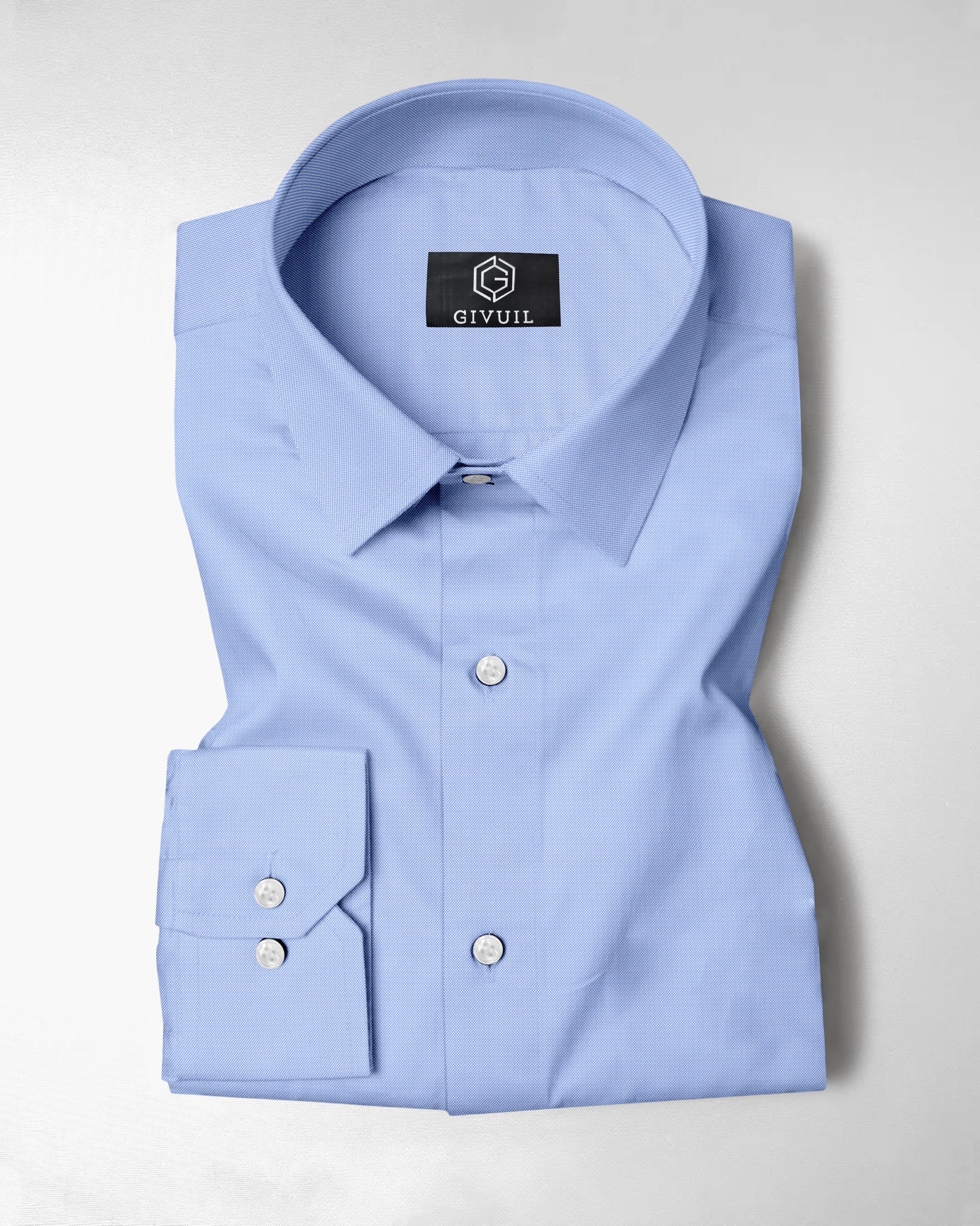 Men's Solid Medium Blue Oxford Cotton Formal Shirt