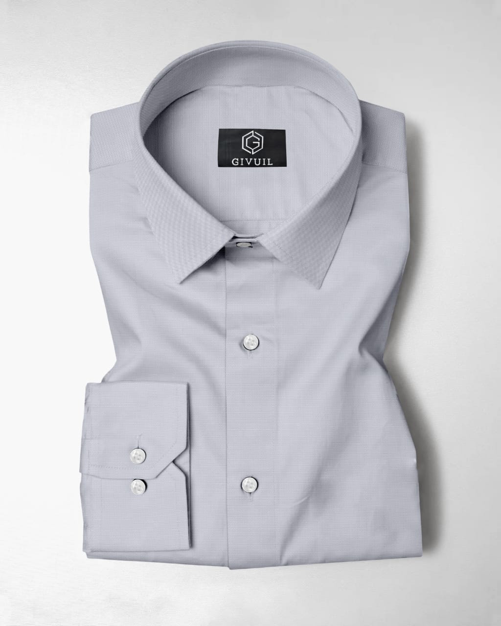 Men's Solid Light Grey Oxford Cotton Formal Shirt