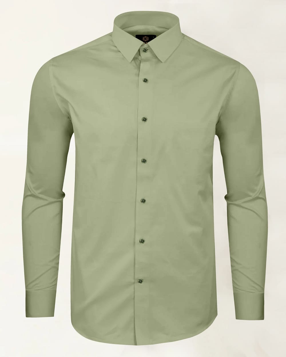 Light Olive Green Premium Giza Satin Cotton Full Sleeve Shirt For Men - Givuil