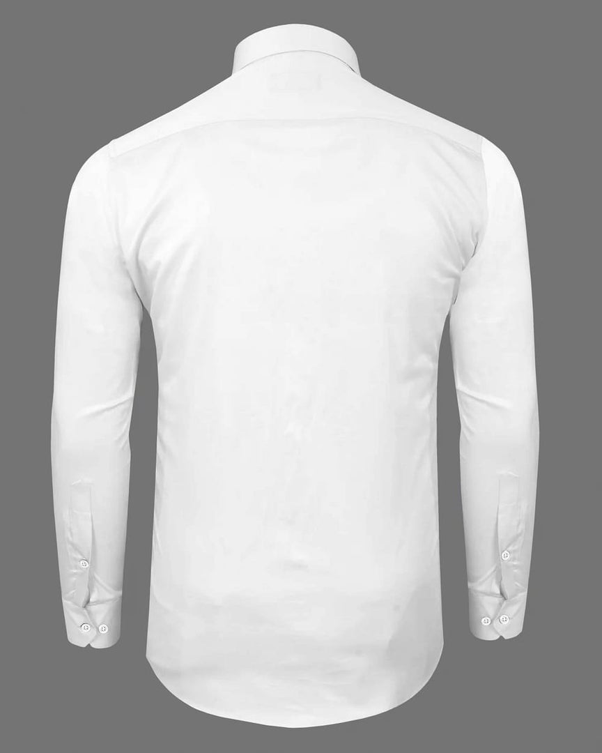 White Premium Giza Satin Cotton Full Sleeve Shirt For Men - Givuil